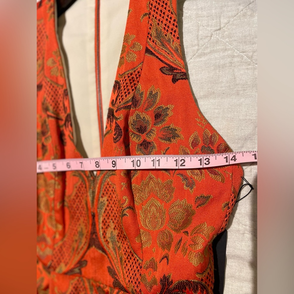 Alice & Olivia orange brocade cocktail dress Size 0 - Picture 7 of 9